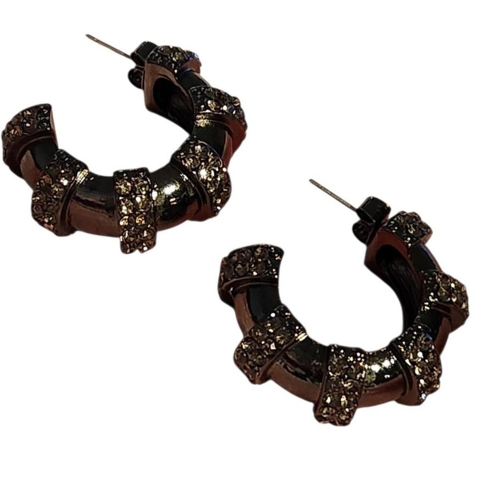MIDNIGHT PAVÉ STATEMENT HOOPS BIKER BOLD ANTHRO ✨